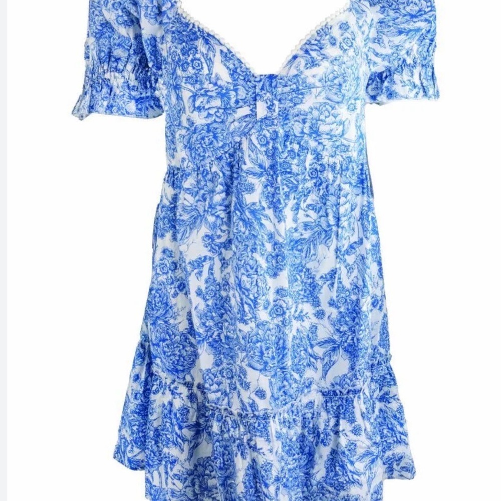 Simply Southern Blue Sweetheart Dress in Size L NWT
